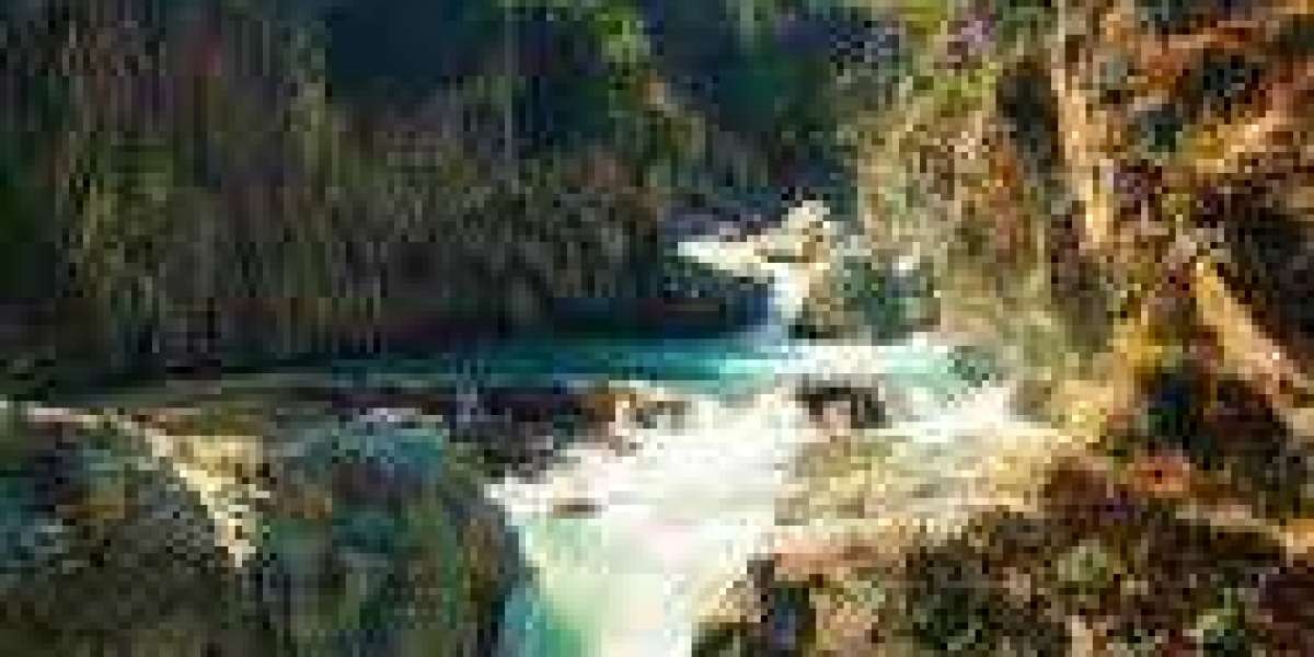 waterfalls in Kashmir overflow down the verdant valleys