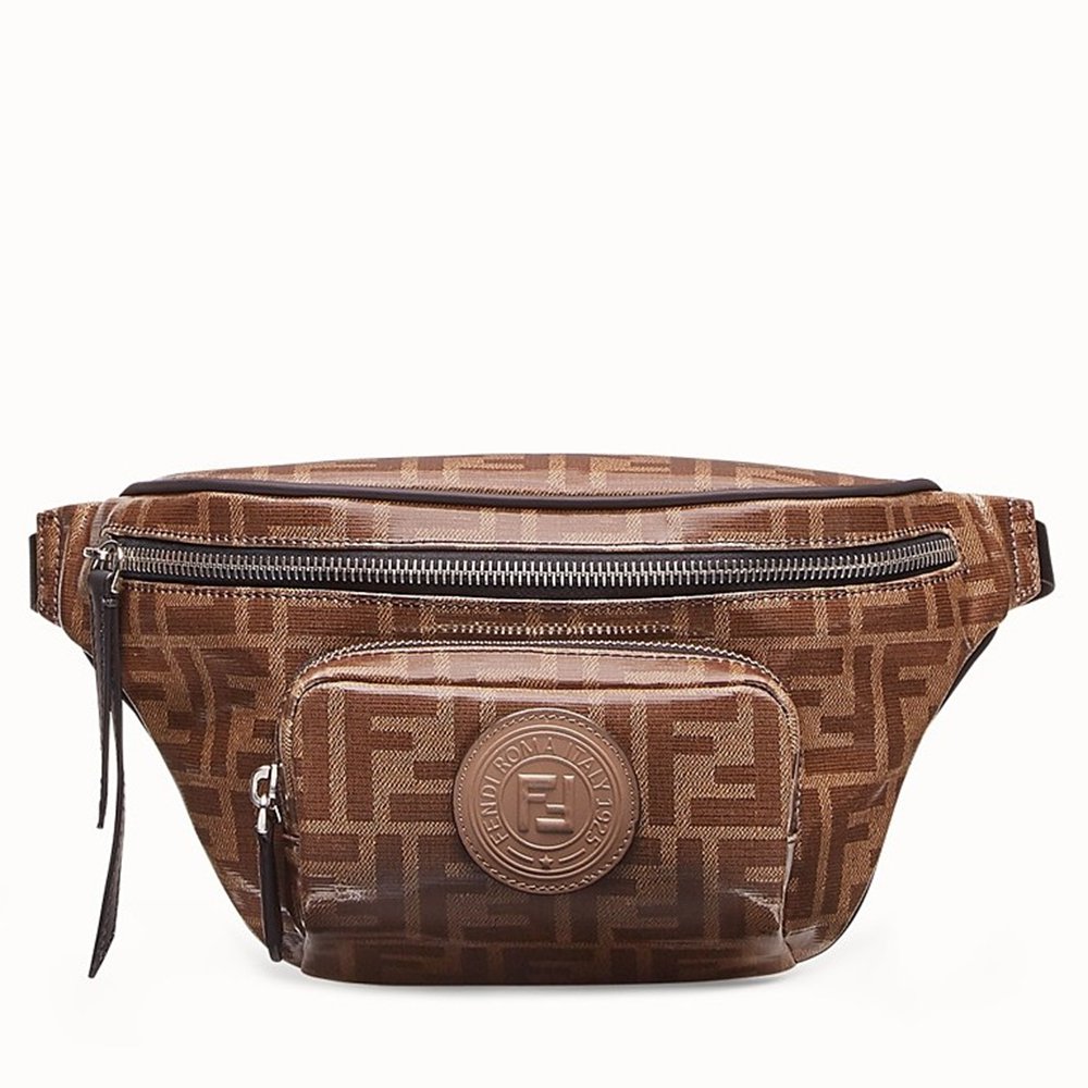 Fendi Belt Bag In Glazed Fabric With FF Motif IAMBS241369 Outlet Sales