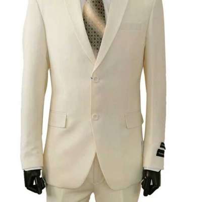 Purchase Basic Ivory Color Suit for Men with Flat Front Pants 2PP Profile Picture