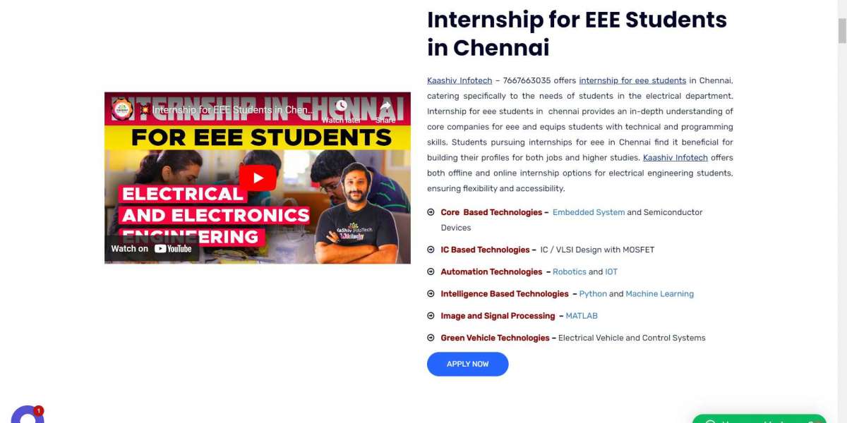 internship for eee students in chennai